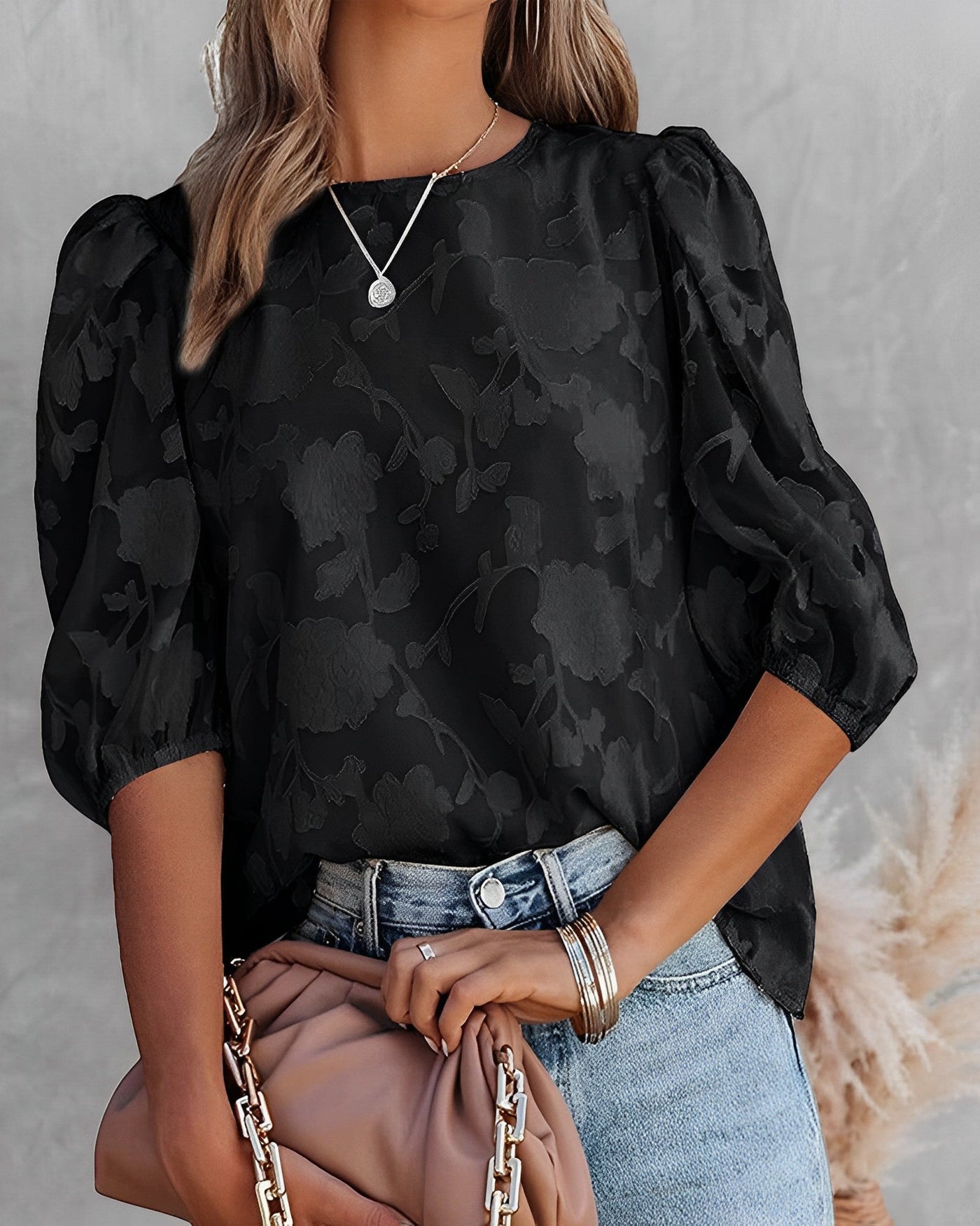 Dorothea - Puff sleeve chiffon shirt