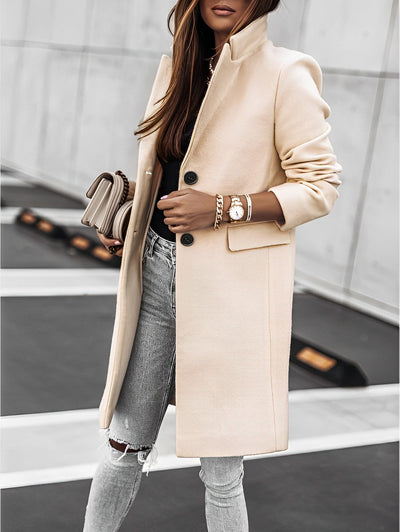 Long sleeve 2-button coat for women