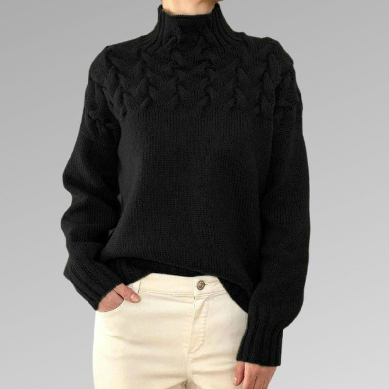 Elegant & Warm Davila Sweater with High Neck