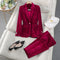 Women's velvet jacket and pants set