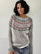 Elegant crew neck sweater with special print