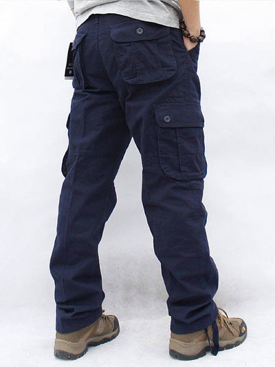 Men's casual 6-pocket straight cargo pants