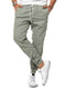 Men's elastic casual pants with drawstring for men