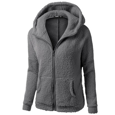 Bernadette - Teddy Fleece Cardigan for women - Cuddly soft - with hood and pockets