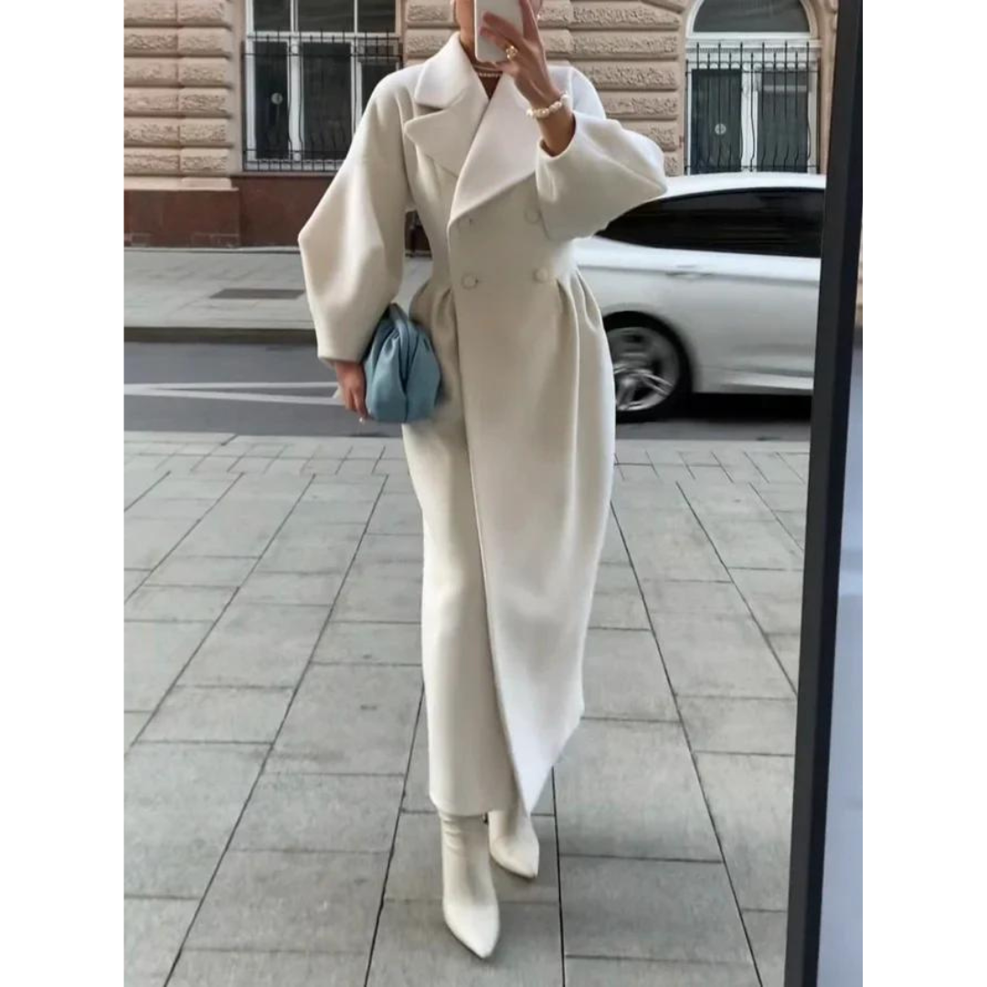 Elegant plain long trench coat for women | Ideal for spring and fall