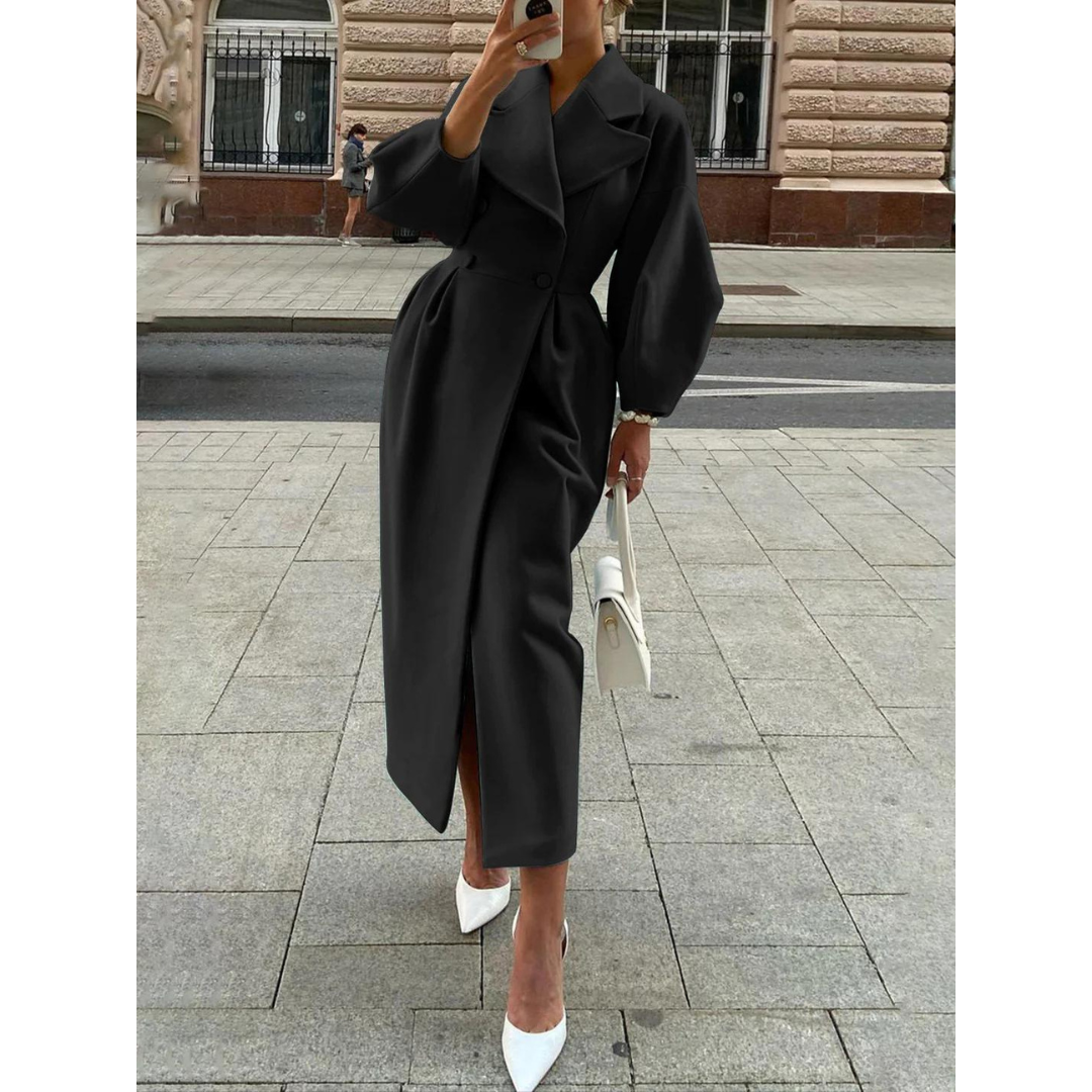 Elegant plain long trench coat for women | Ideal for spring and fall