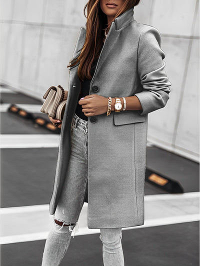 Long sleeve 2-button coat for women