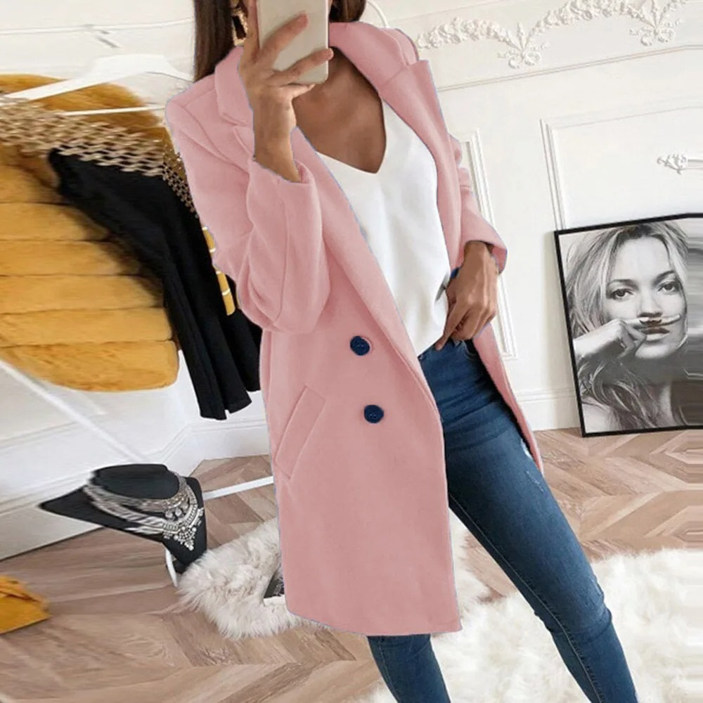 Modern Trench Coat With Slim Fit For Women