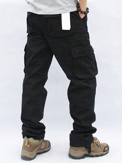 Men's casual 6-pocket straight cargo pants