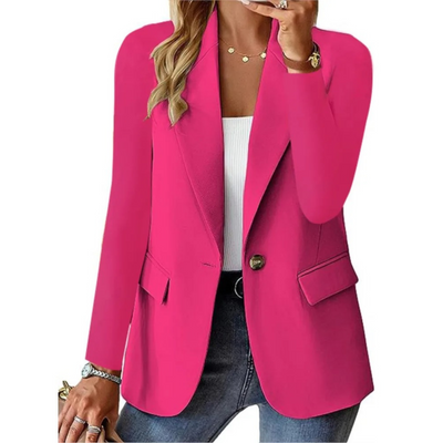 Women's Casual Long Sleeve Slim Pocket Blazer with Buckle