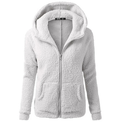 Bernadette - Teddy Fleece Cardigan for women - Cuddly soft - with hood and pockets