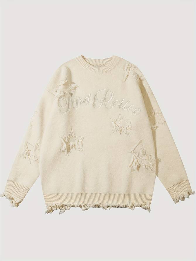 Shredded sweater for women