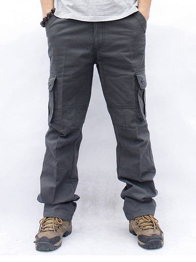 Men's casual 6-pocket straight cargo pants