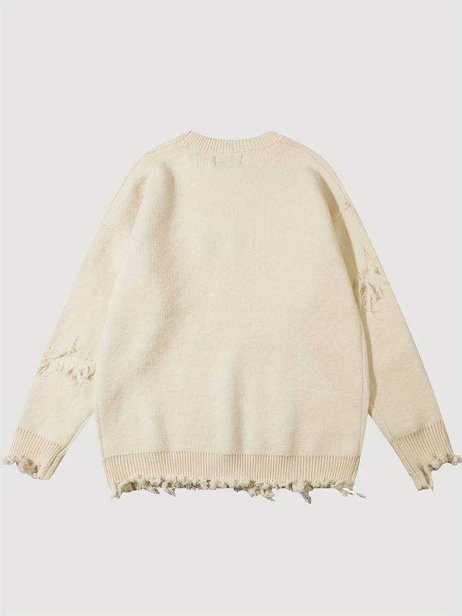 Shredded sweater for women