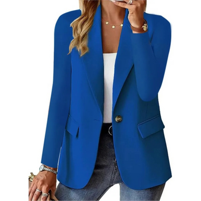 Women's Casual Long Sleeve Slim Pocket Blazer with Buckle