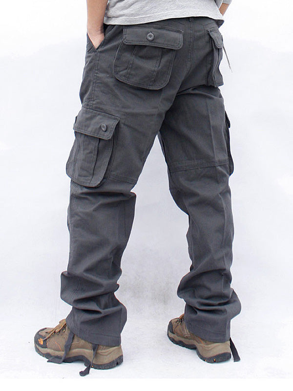 Men's casual 6-pocket straight cargo pants