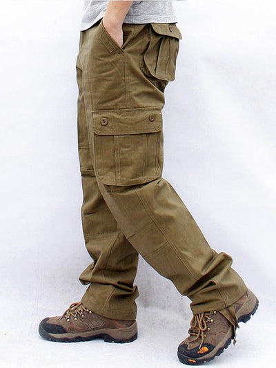 Men's casual 6-pocket straight cargo pants