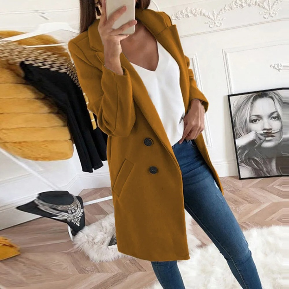 Modern Trench Coat With Slim Fit For Women