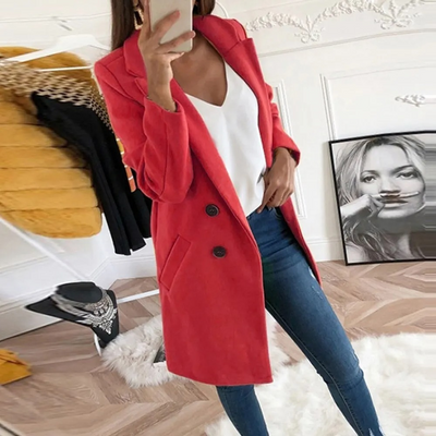 Modern Trench Coat With Slim Fit For Women