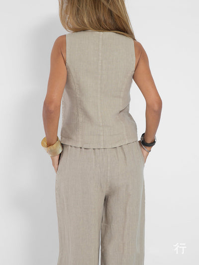 Erika - Elegant sleeveless vest and pant set