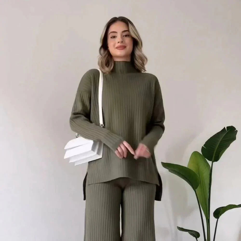 Two Piece Turtleneck Casual Set