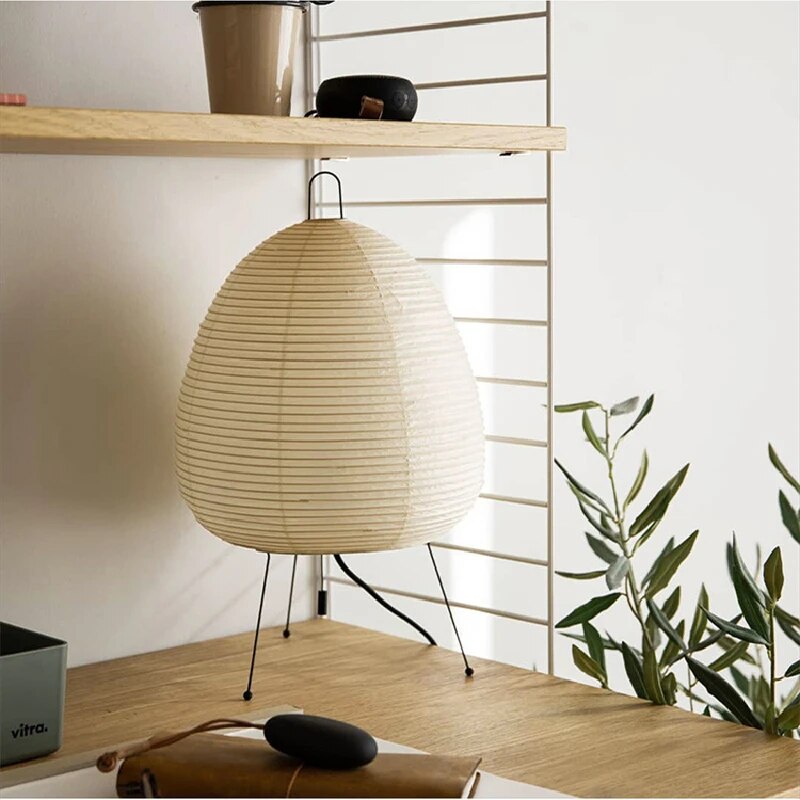 Japanese rice paper lamp with bird