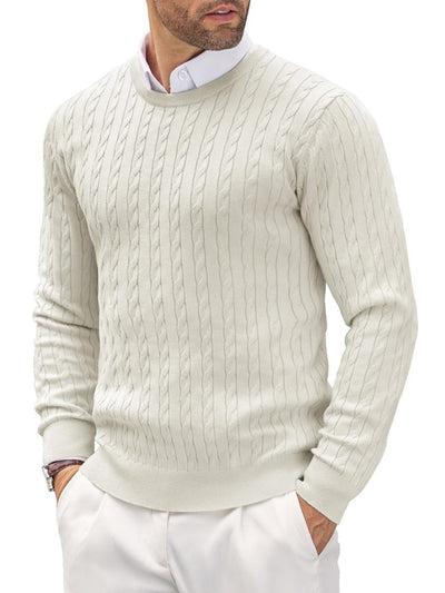 Slim fit fine knit men's crew neck sweater