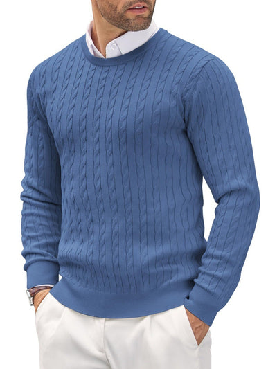 Slim fit fine knit men's crew neck sweater