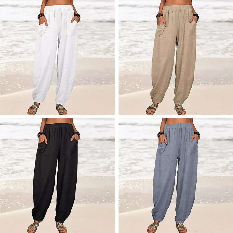 Women's new solid color loose casual harem pants