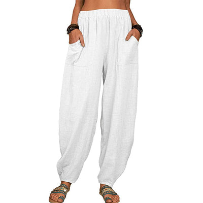 Women's new solid color loose casual harem pants