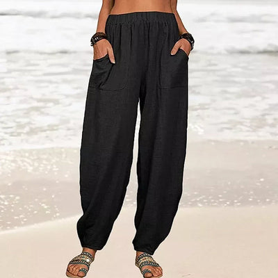 Women's new solid color loose casual harem pants