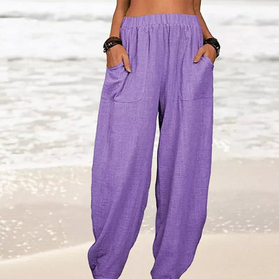 Women's new solid color loose casual harem pants