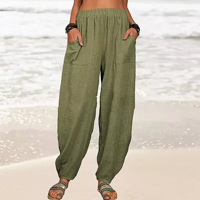 Women's new solid color loose casual harem pants