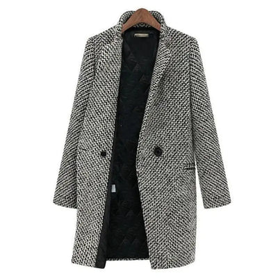 Elegant long wool coat for women