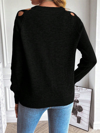 Black solid color long sleeve shirt