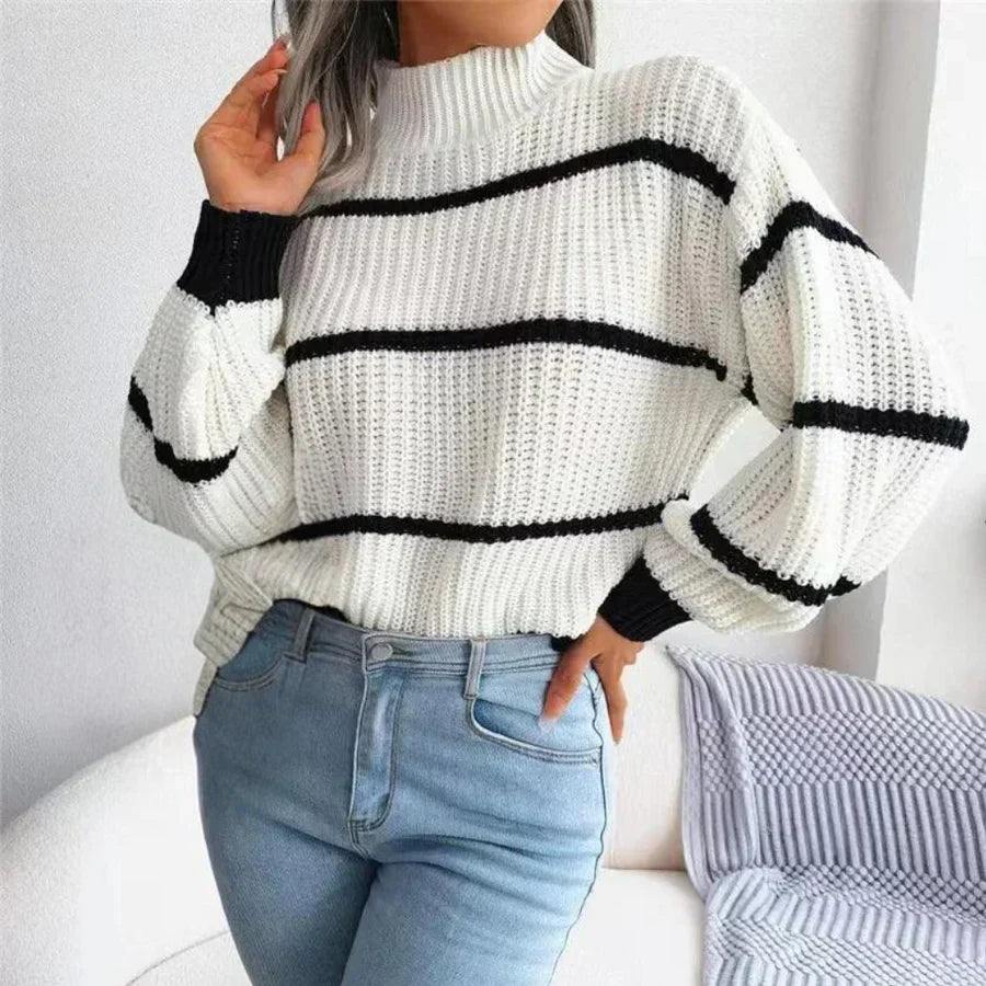 Comfortable women's cotton sweater with an elegant cut