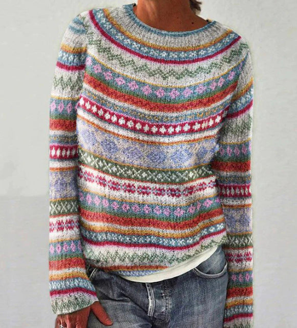 Sion Casual Patterned Knit Sweater