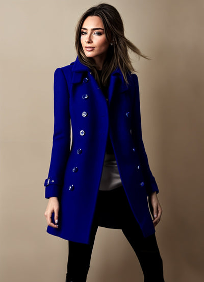 Elegant women's winter coat with button closure