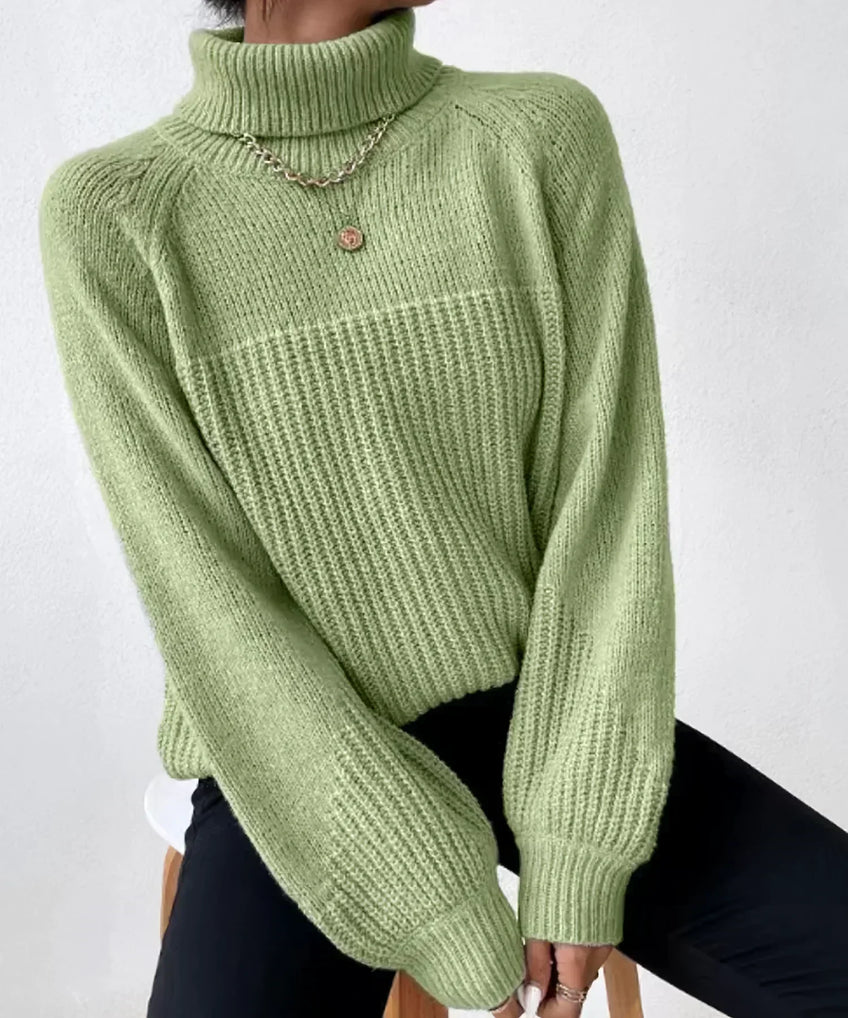 Blaire - Warm knitted turtleneck sweater for women