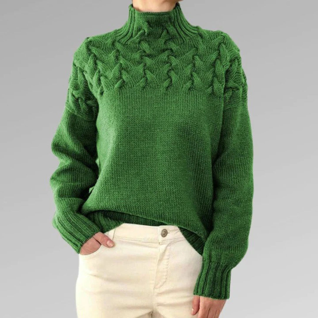 Sansa - Knitted sweater with turtleneck for women