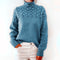 Sansa - Knitted sweater with turtleneck for women