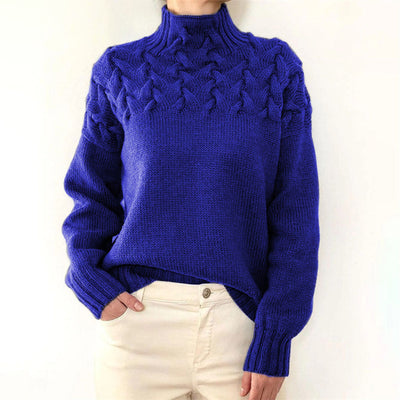 Sansa - Knitted sweater with turtleneck for women