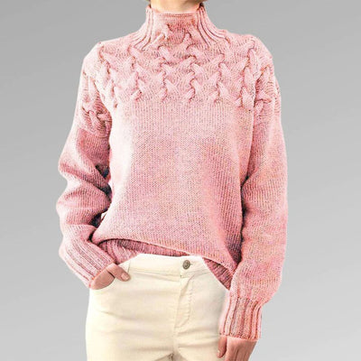 Sansa - Knitted sweater with turtleneck for women