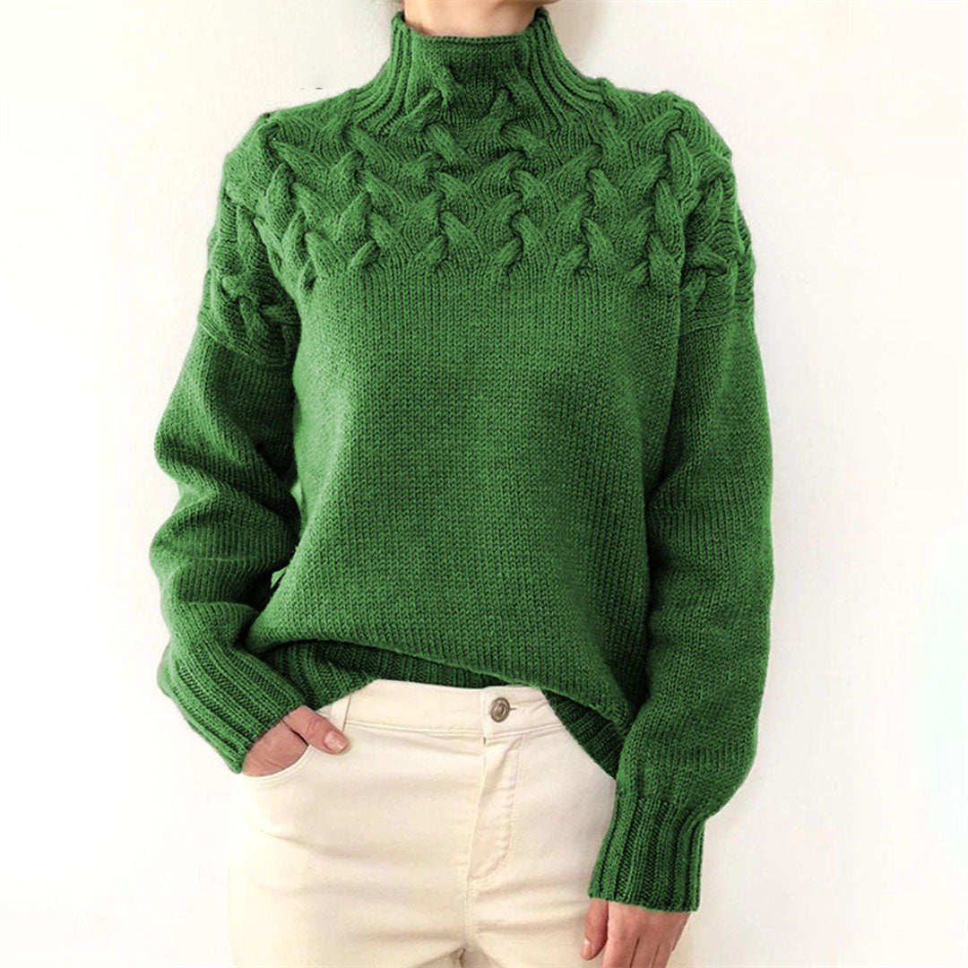 Sansa - Knitted sweater with turtleneck for women