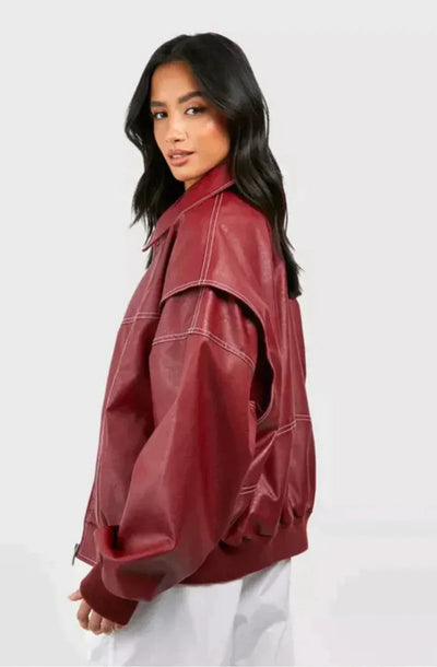 Liva | Oversized jacket made from vegan leather