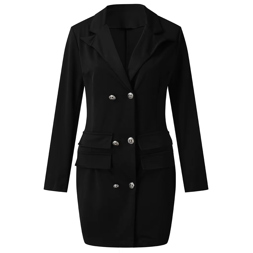 Stylish, elegant blazer dress with buttons and pockets for women | Ideal for all seasons