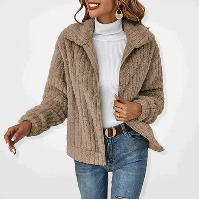 Tabitha - Long fleece cardigan for women