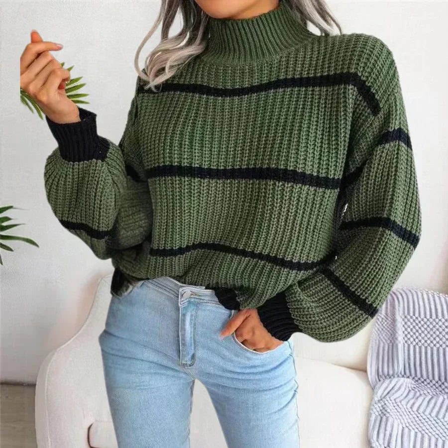 Comfortable women's cotton sweater with an elegant cut