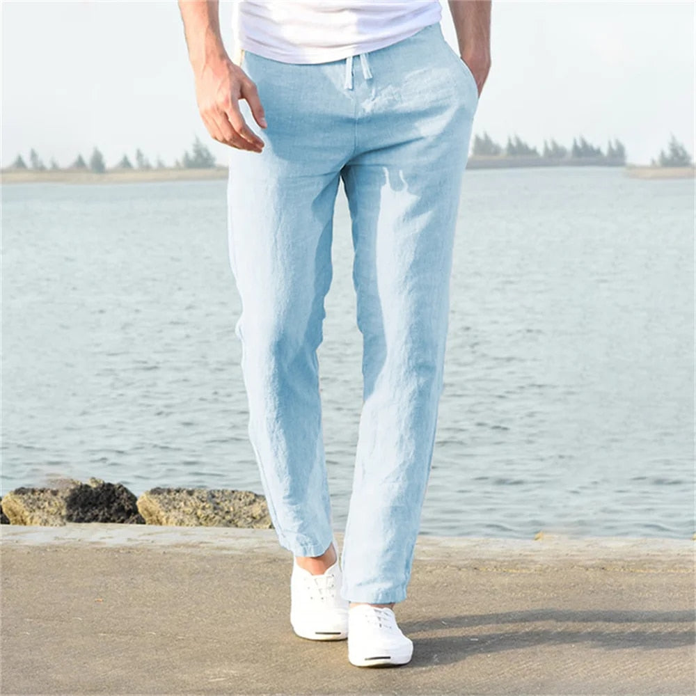 Lightweight linen trousers for men, casual and comfortable