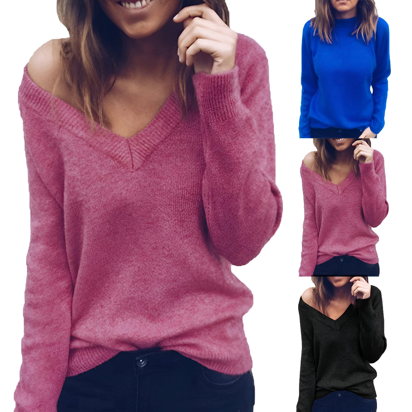 Women's sweater with V-neck and loose sweater | Perfect for all seasons